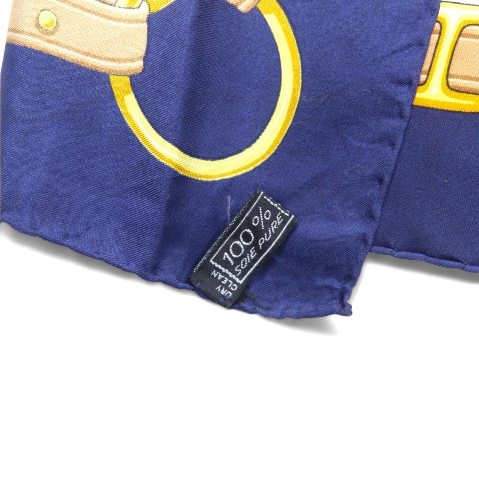 CELINE Foulard Grande Stampa Bianco Blu Seta Morsetto