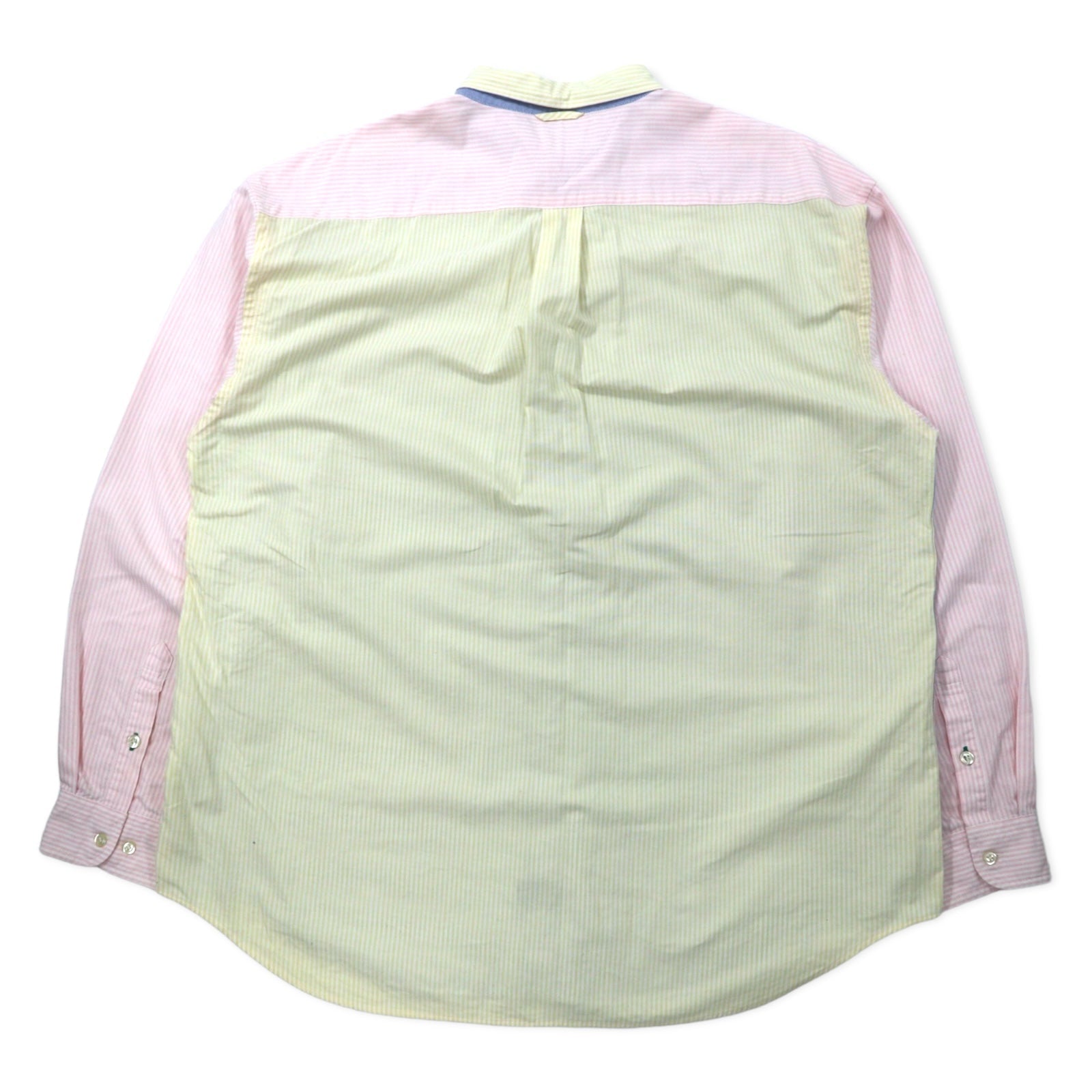 TOMMY HILFIGER anni '90, camicia button-down oxford a righe multicolore, XL, cotone, logo ricamato, oversize