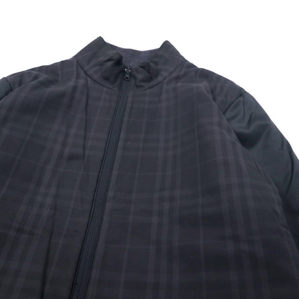 BURBERRY Giacca reversibile con fodera, taglia L, grigio, lana, motivo Nova Check, coulisse, made in Japan