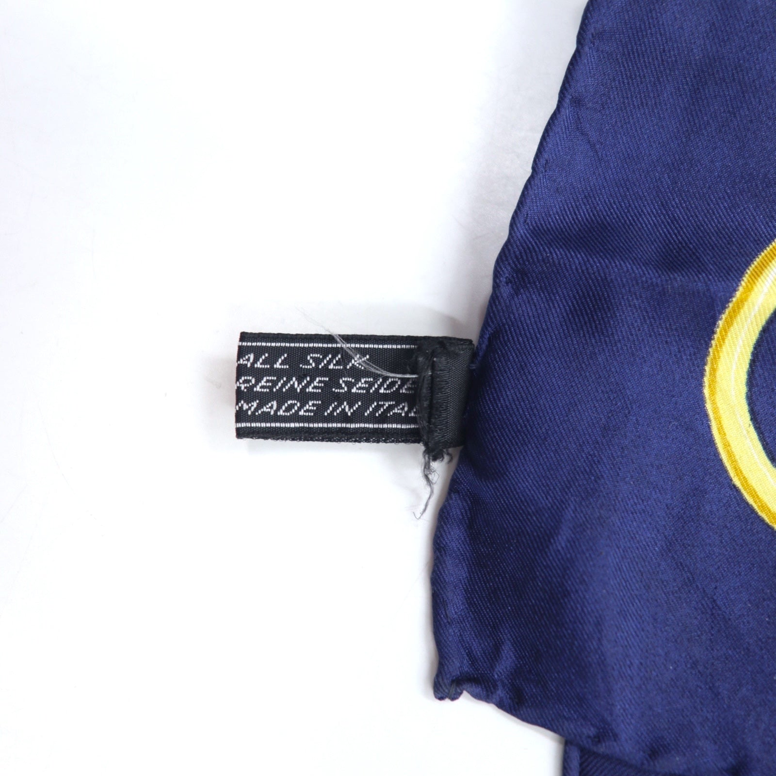 CELINE Foulard Grande Stampa Bianco Blu Seta Morsetto