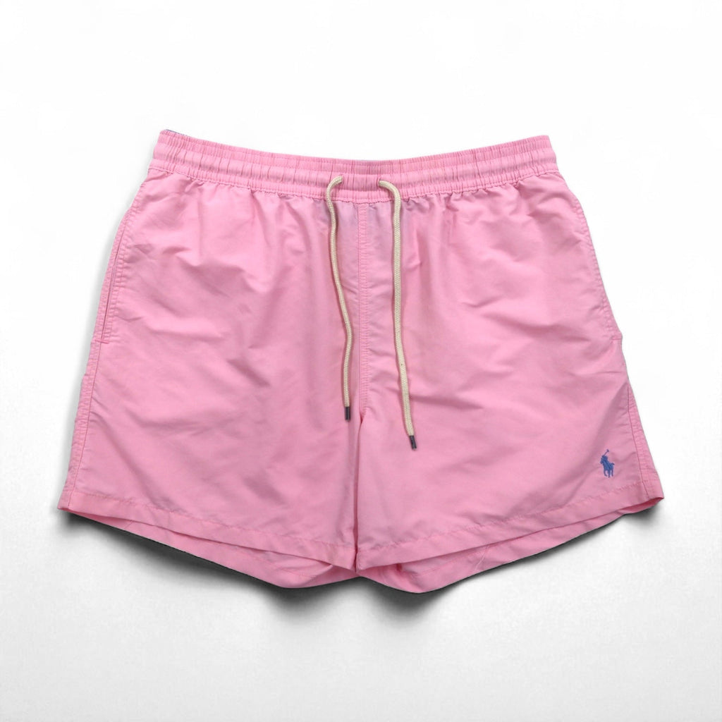 POLO RALPH LAUREN Pantaloncini da bagno anfibio XL rosa in nylon con ricamo piccolo pony