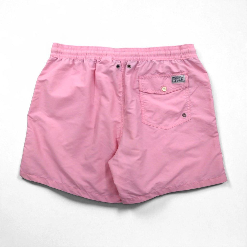 POLO RALPH LAUREN Pantaloncini da bagno anfibio XL rosa in nylon con ricamo piccolo pony