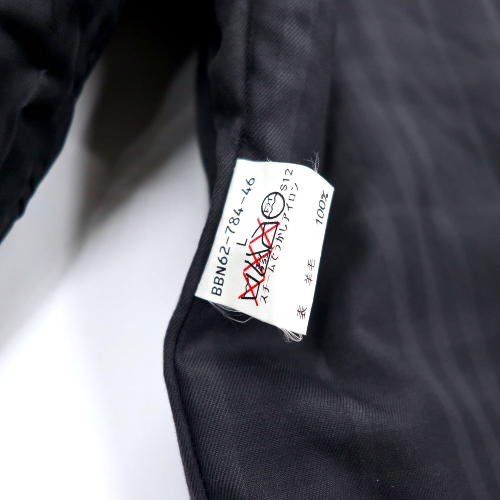 BURBERRY Giacca reversibile con fodera, taglia L, grigio, lana, motivo Nova Check, coulisse, made in Japan