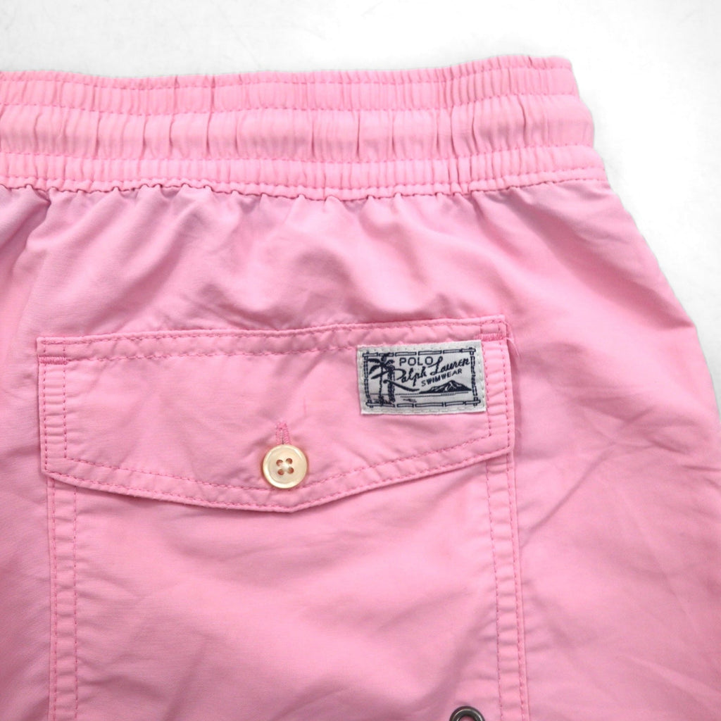 POLO RALPH LAUREN Pantaloncini da bagno anfibio XL rosa in nylon con ricamo piccolo pony
