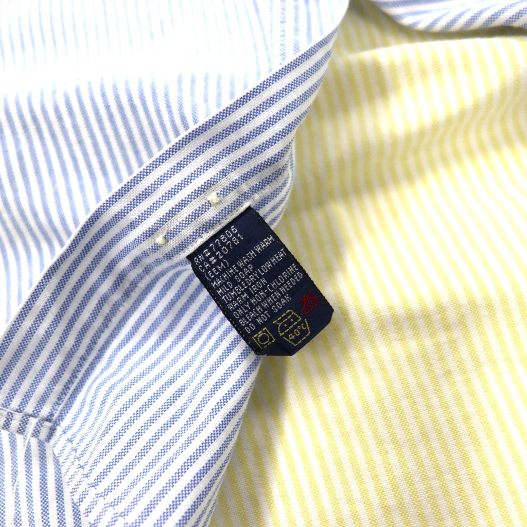 TOMMY HILFIGER anni '90, camicia button-down oxford a righe multicolore, XL, cotone, logo ricamato, oversize