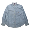 TOMMY JEANS 90年代 シャンブレーシャツ XL ブルー コットン ワンポイントロゴ刺繍