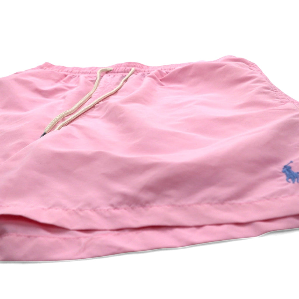 POLO RALPH LAUREN Pantaloncini da bagno anfibio XL rosa in nylon con ricamo piccolo pony