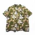 Schott camicia hawaiana collo aperto XL cachi viscosa botanico scollo aperto made in Turchia
