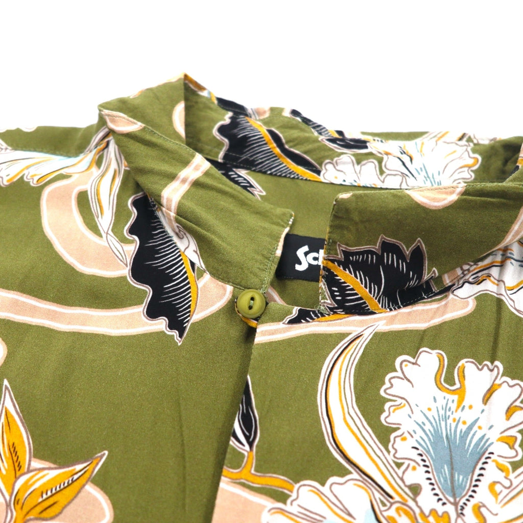 Schott camicia hawaiana collo aperto XL cachi viscosa botanico scollo aperto made in Turchia