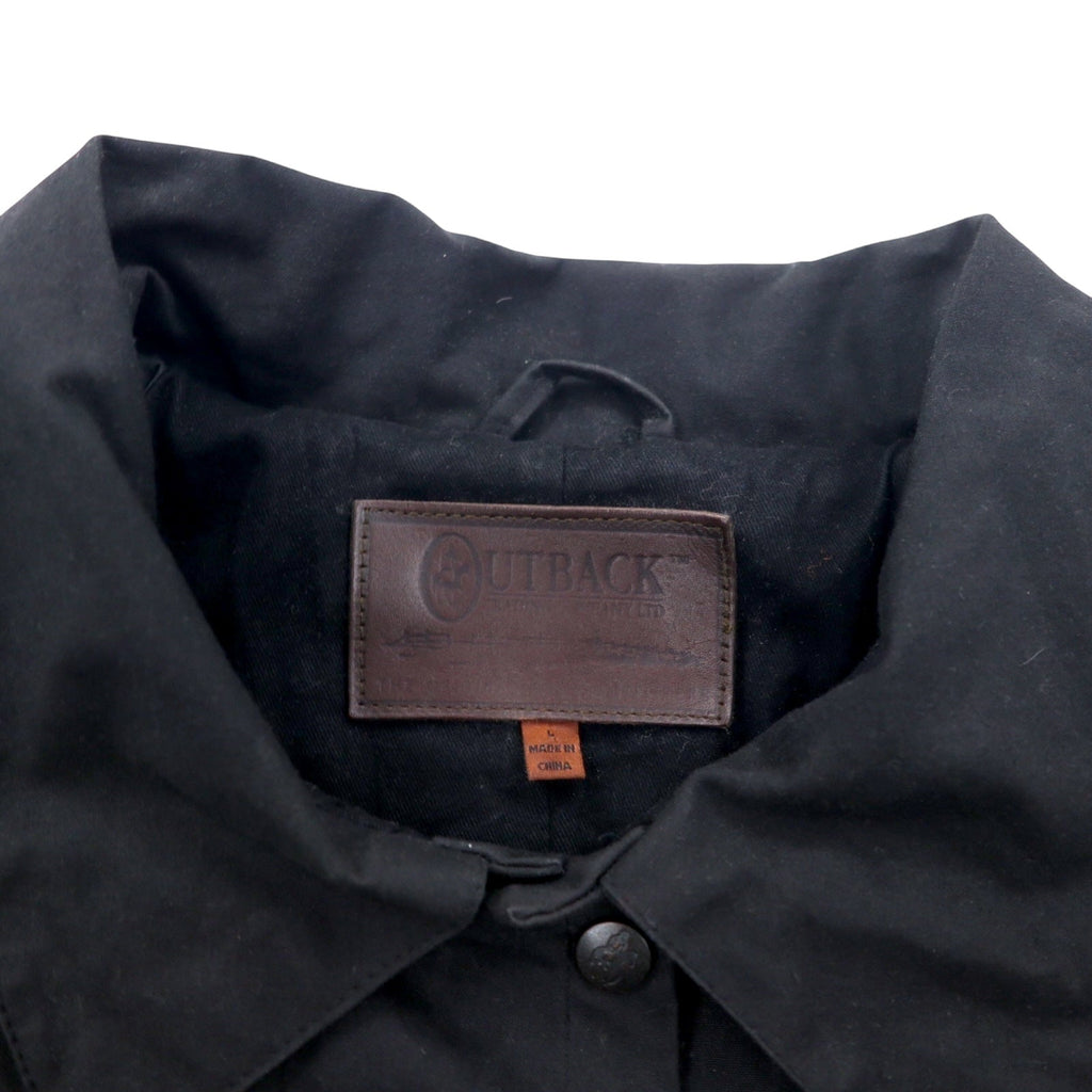 OUTBACK Giacca cerata L Nera Cotone Olio Cerato Mantella Coulisse SWAGMAN JACKET