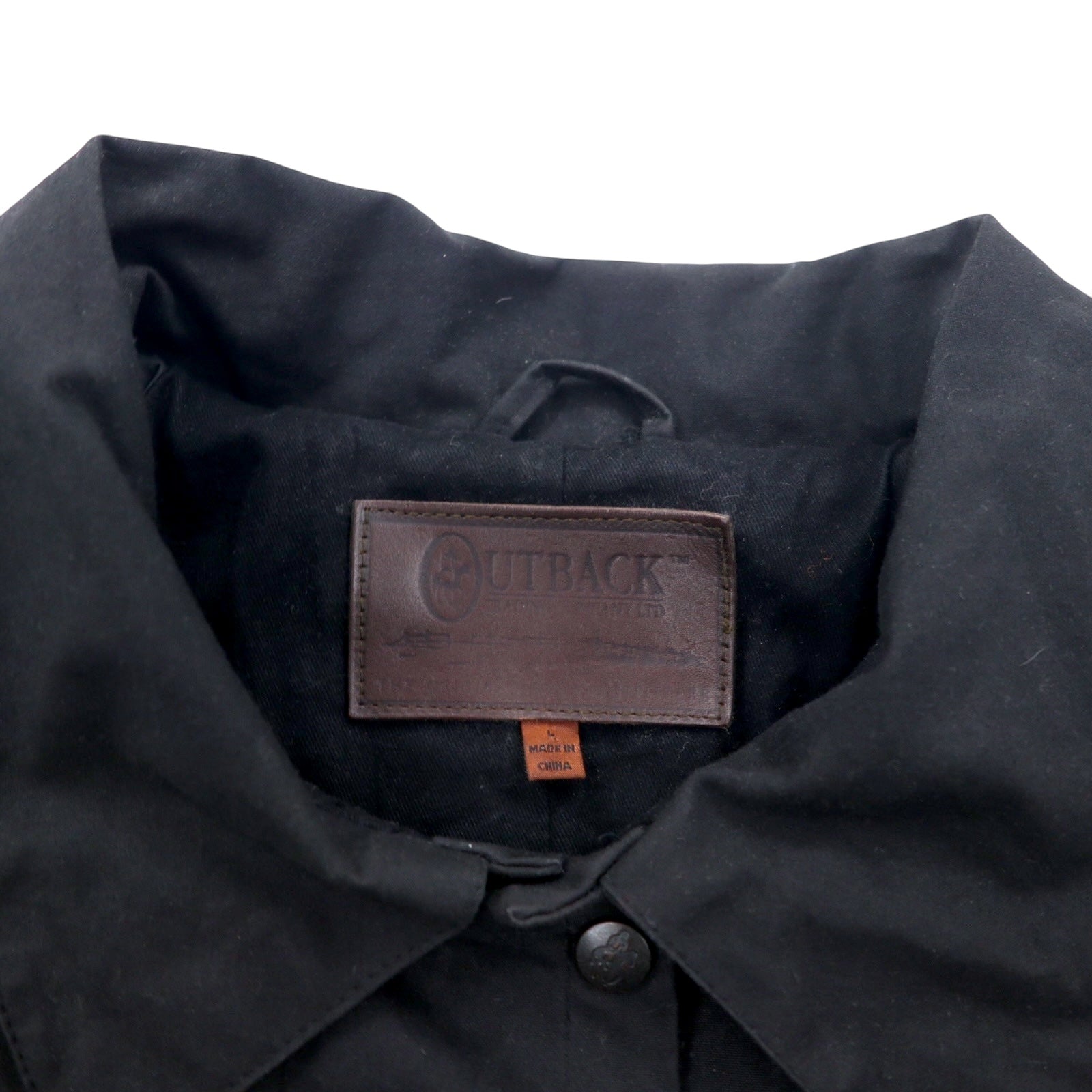 OUTBACK Giacca cerata L Nera Cotone Olio Cerato Mantella Coulisse SWAGMAN JACKET