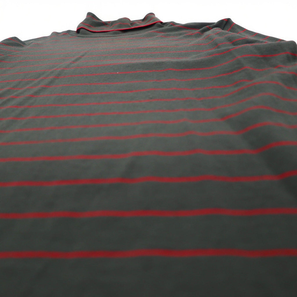 JOHN SMEDLEY Maglione collo alto in lana merino a righe, taglia M, kaki, made in Inghilterra