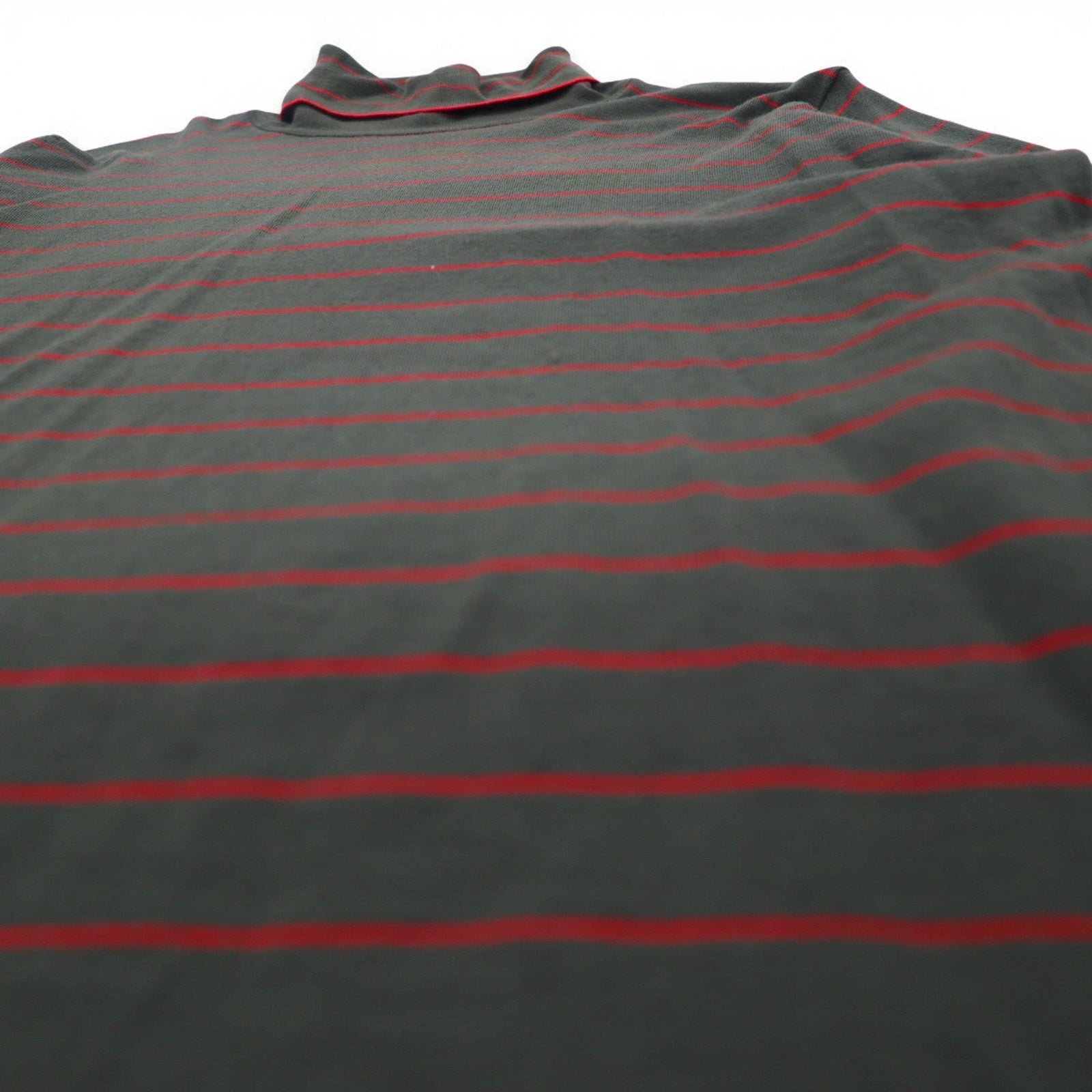 JOHN SMEDLEY Maglione collo alto in lana merino a righe, taglia M, kaki, made in Inghilterra