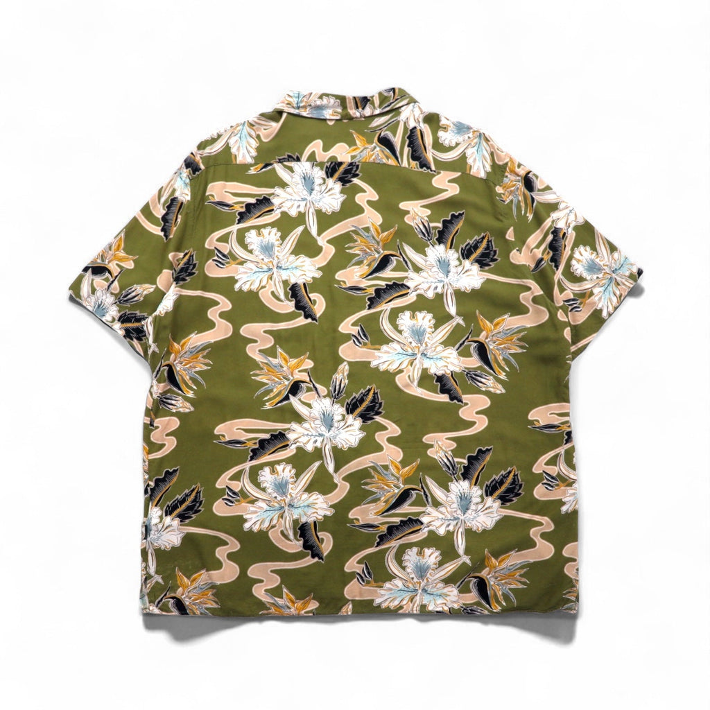 Schott camicia hawaiana collo aperto XL cachi viscosa botanico scollo aperto made in Turchia