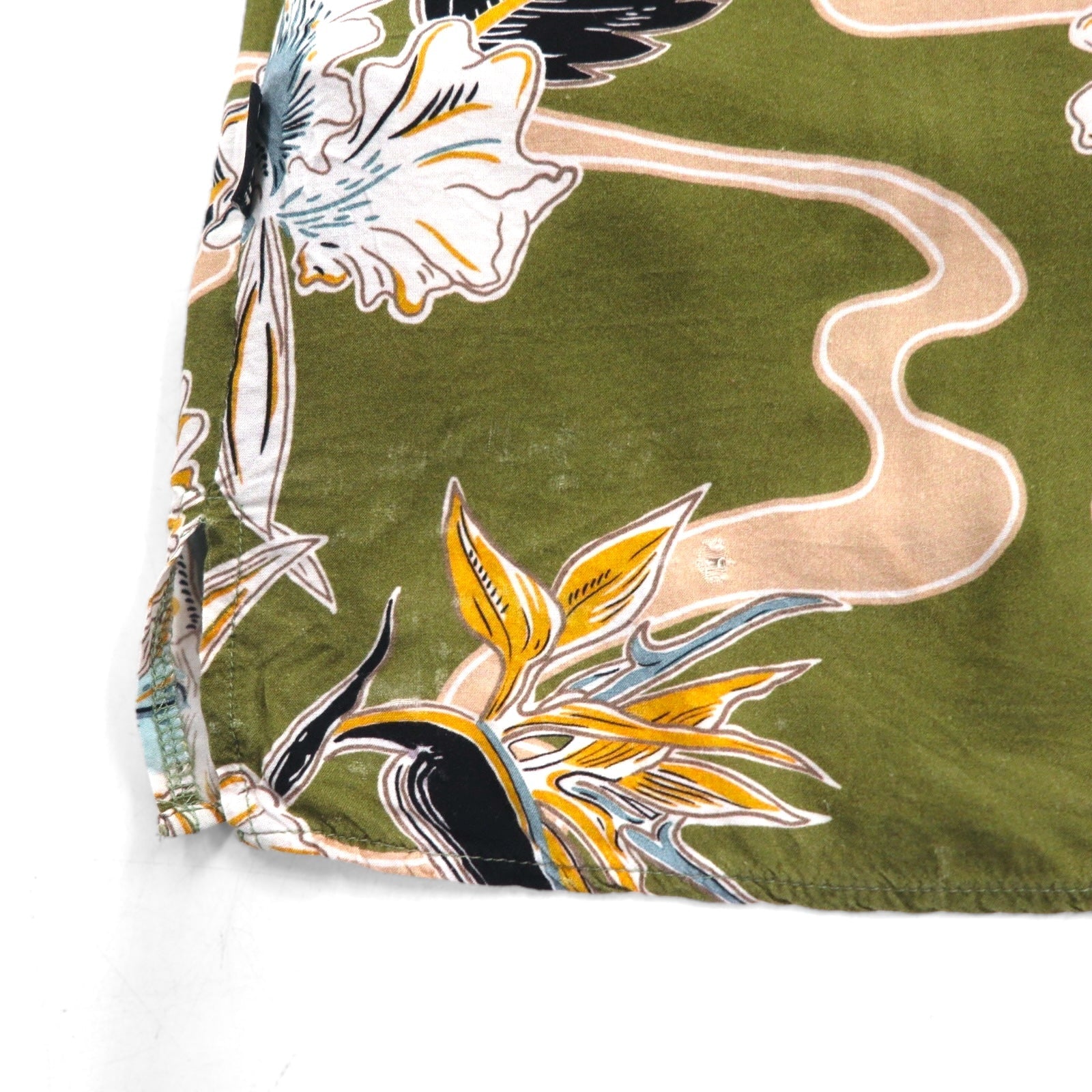 Schott camicia hawaiana collo aperto XL cachi viscosa botanico scollo aperto made in Turchia