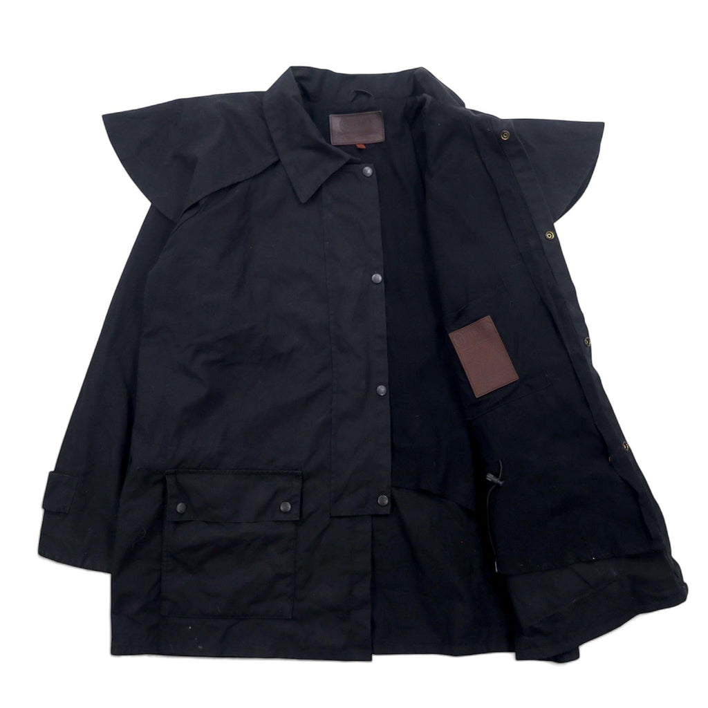 OUTBACK Giacca cerata L Nera Cotone Olio Cerato Mantella Coulisse SWAGMAN JACKET