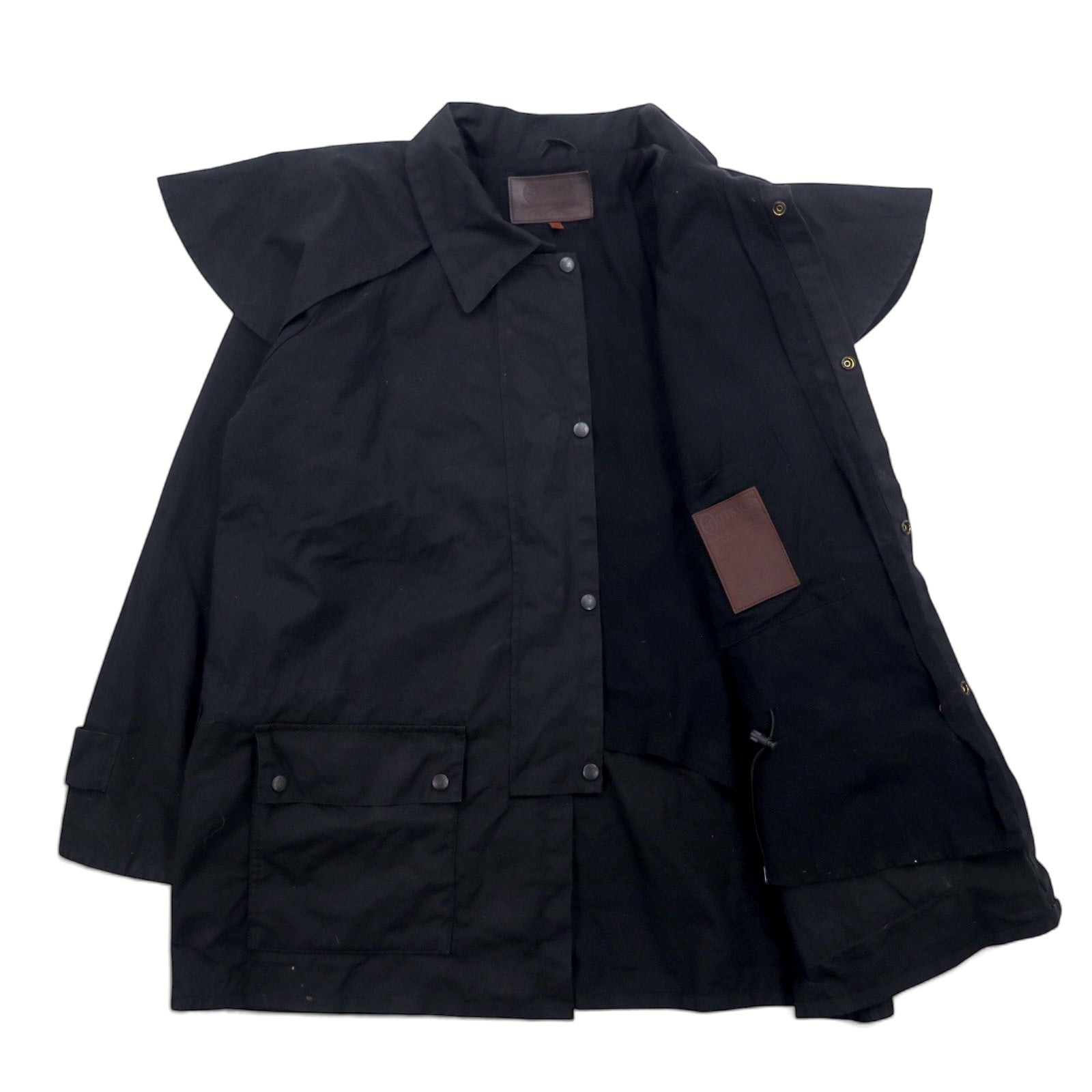 OUTBACK Giacca cerata L Nera Cotone Olio Cerato Mantella Coulisse SWAGMAN JACKET