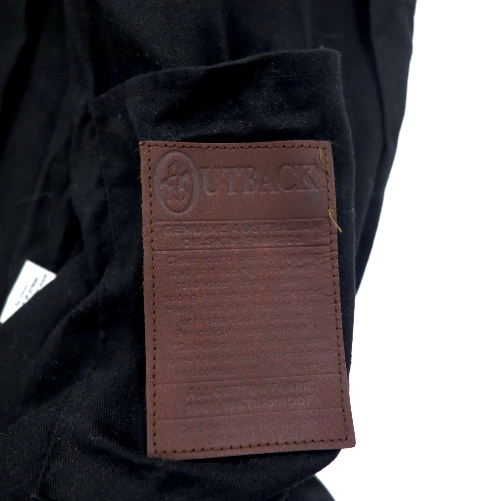 OUTBACK Giacca cerata L Nera Cotone Olio Cerato Mantella Coulisse SWAGMAN JACKET