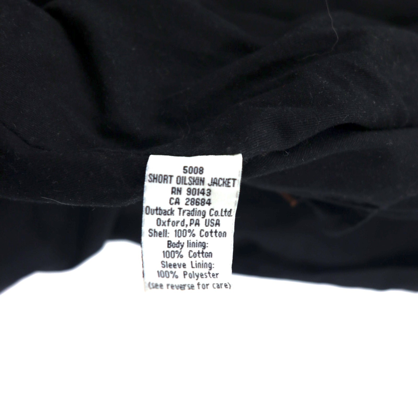 OUTBACK Giacca cerata L Nera Cotone Olio Cerato Mantella Coulisse SWAGMAN JACKET