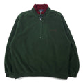 nautica Anni '90 Giacca in pile mezza zip XL Verde Poliestere Logo ricamato