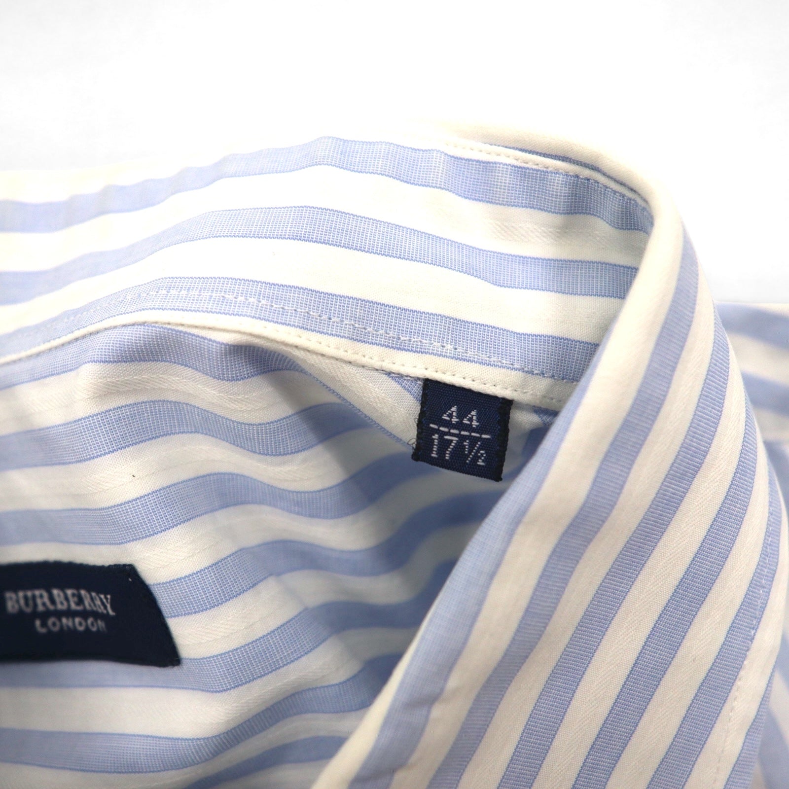 Camicia elegante BURBERRY a righe a colletto ampio XL, blu, bianca, in cotone