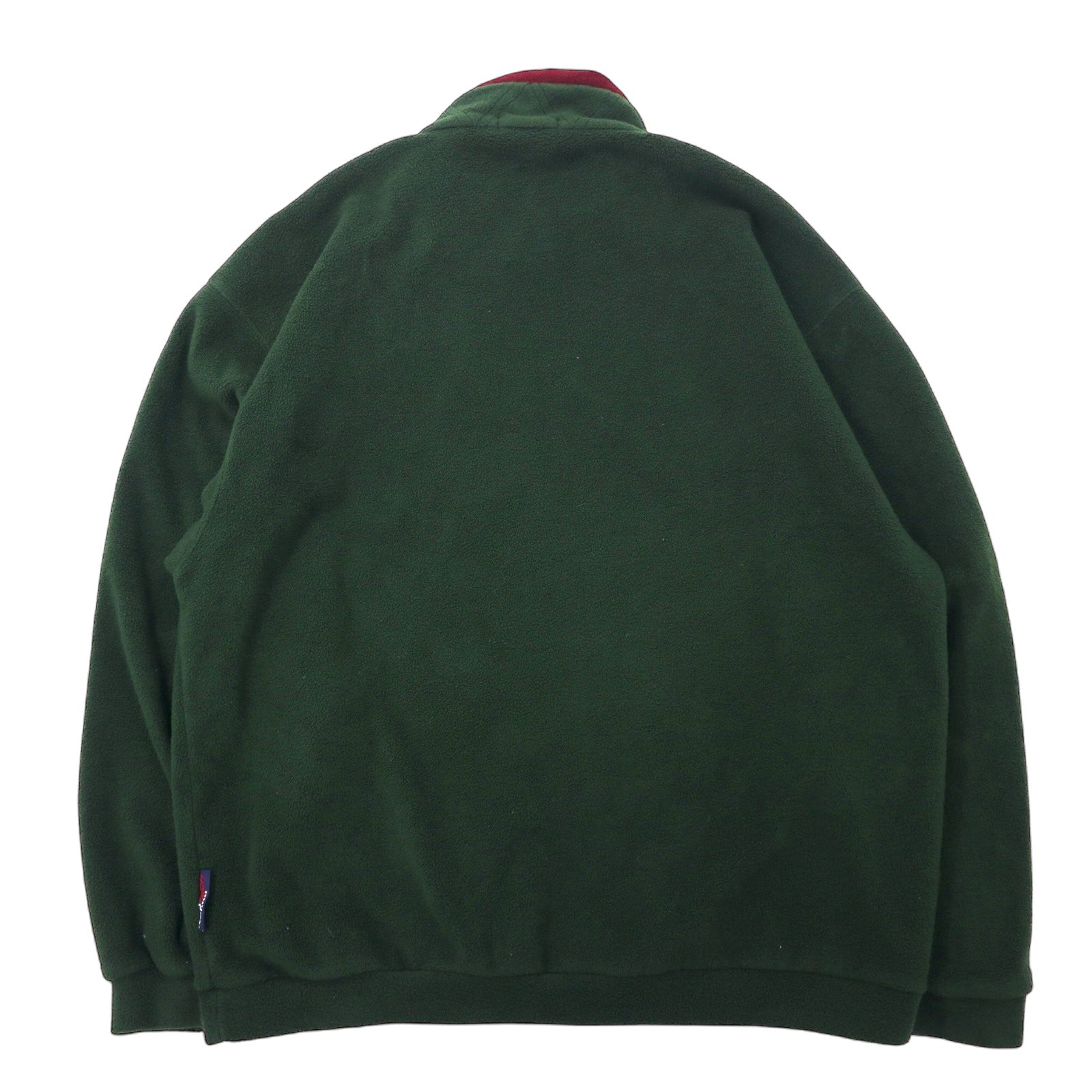nautica Anni '90 Giacca in pile mezza zip XL Verde Poliestere Logo ricamato