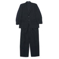 FENDI Completo da uomo 2 pezzi, giacca 2 bottoni e pantaloni, Made in Italy, taglia M, nero, lana vergine, pantaloni a gamba larga con pinces