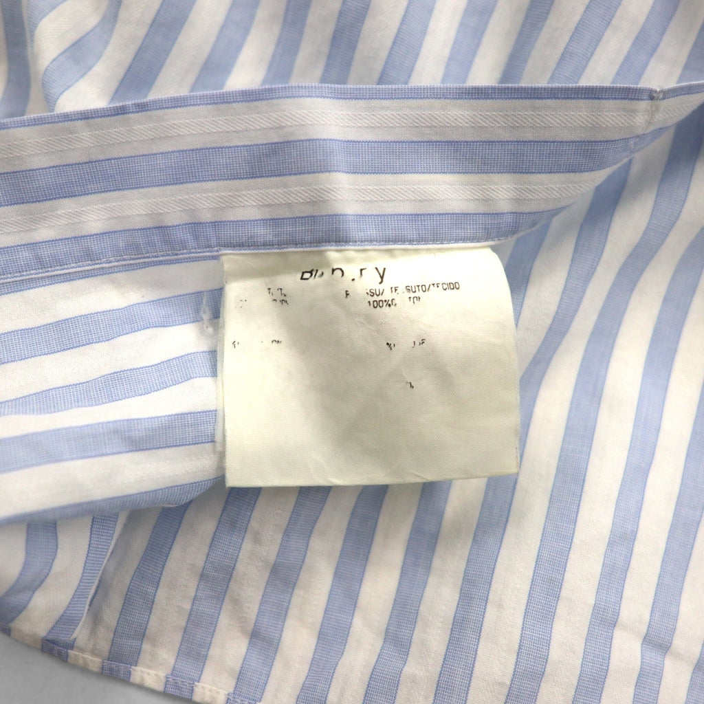 Camicia elegante BURBERRY a righe a colletto ampio XL, blu, bianca, in cotone