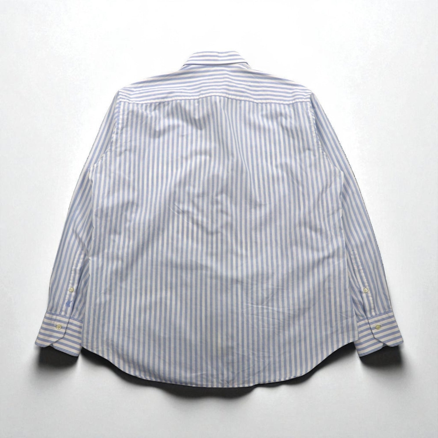 Camicia elegante BURBERRY a righe a colletto ampio XL, blu, bianca, in cotone