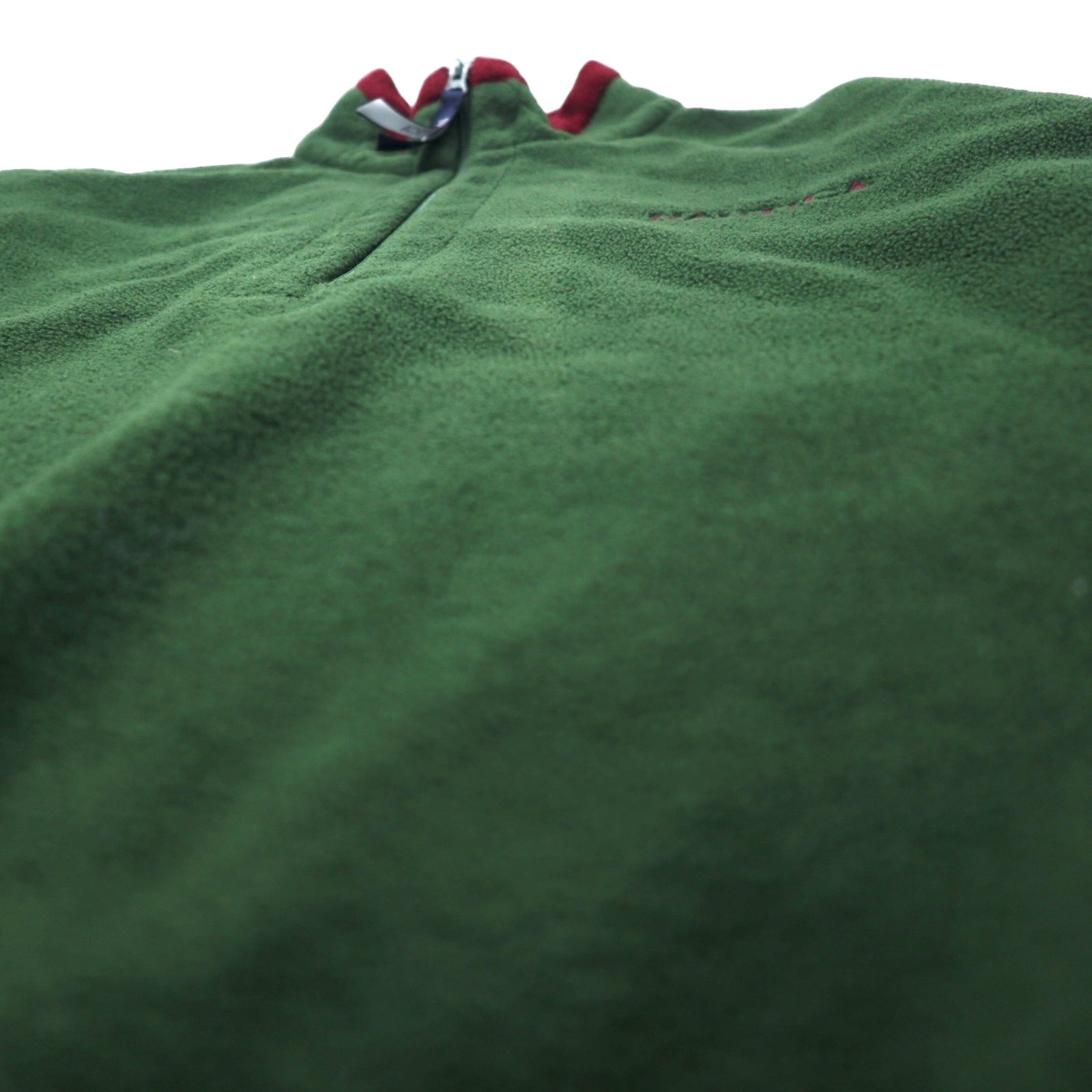 nautica Anni '90 Giacca in pile mezza zip XL Verde Poliestere Logo ricamato