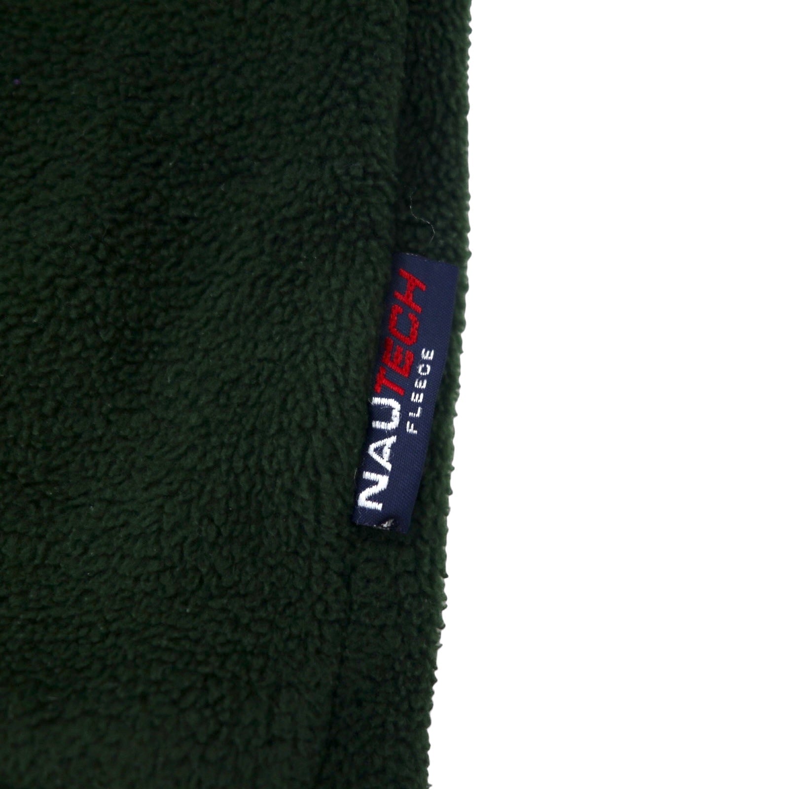 nautica Anni '90 Giacca in pile mezza zip XL Verde Poliestere Logo ricamato