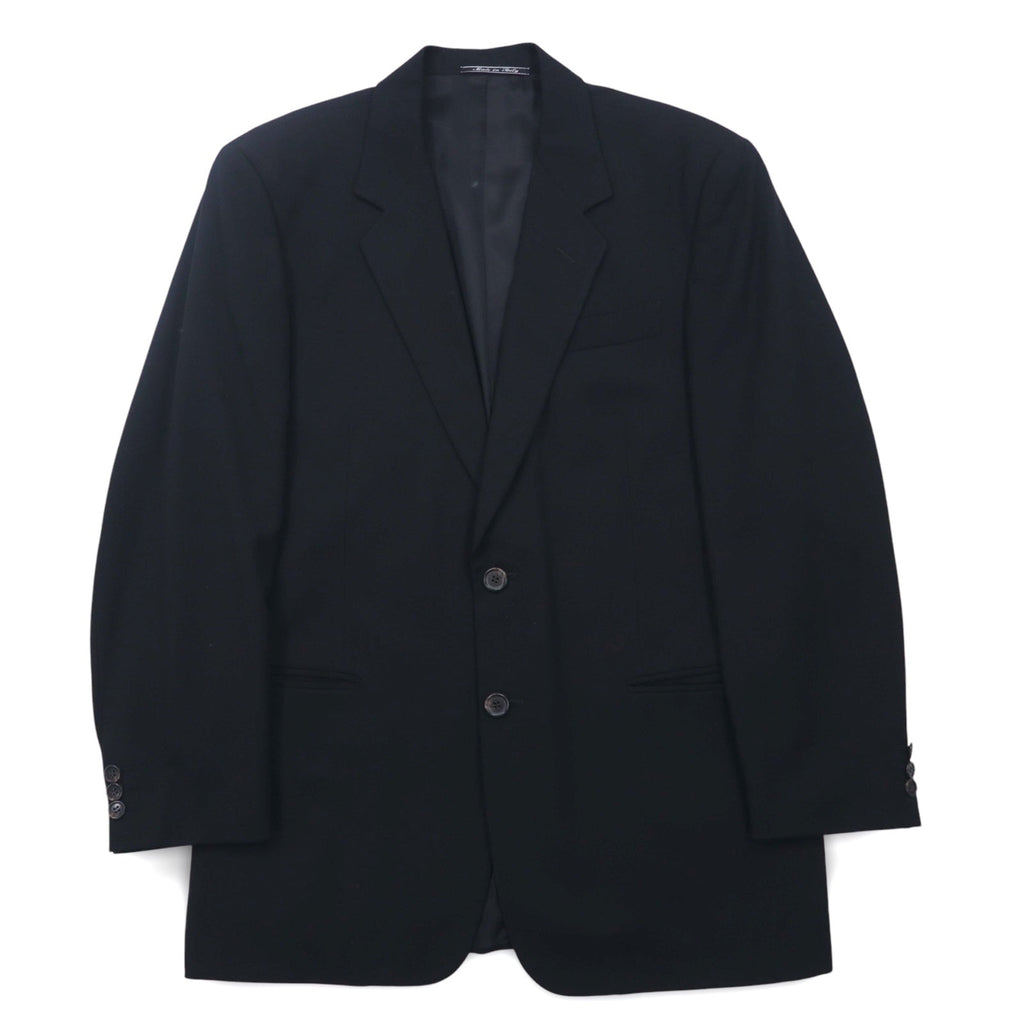 FENDI Completo da uomo 2 pezzi, giacca 2 bottoni e pantaloni, Made in Italy, taglia M, nero, lana vergine, pantaloni a gamba larga con pinces