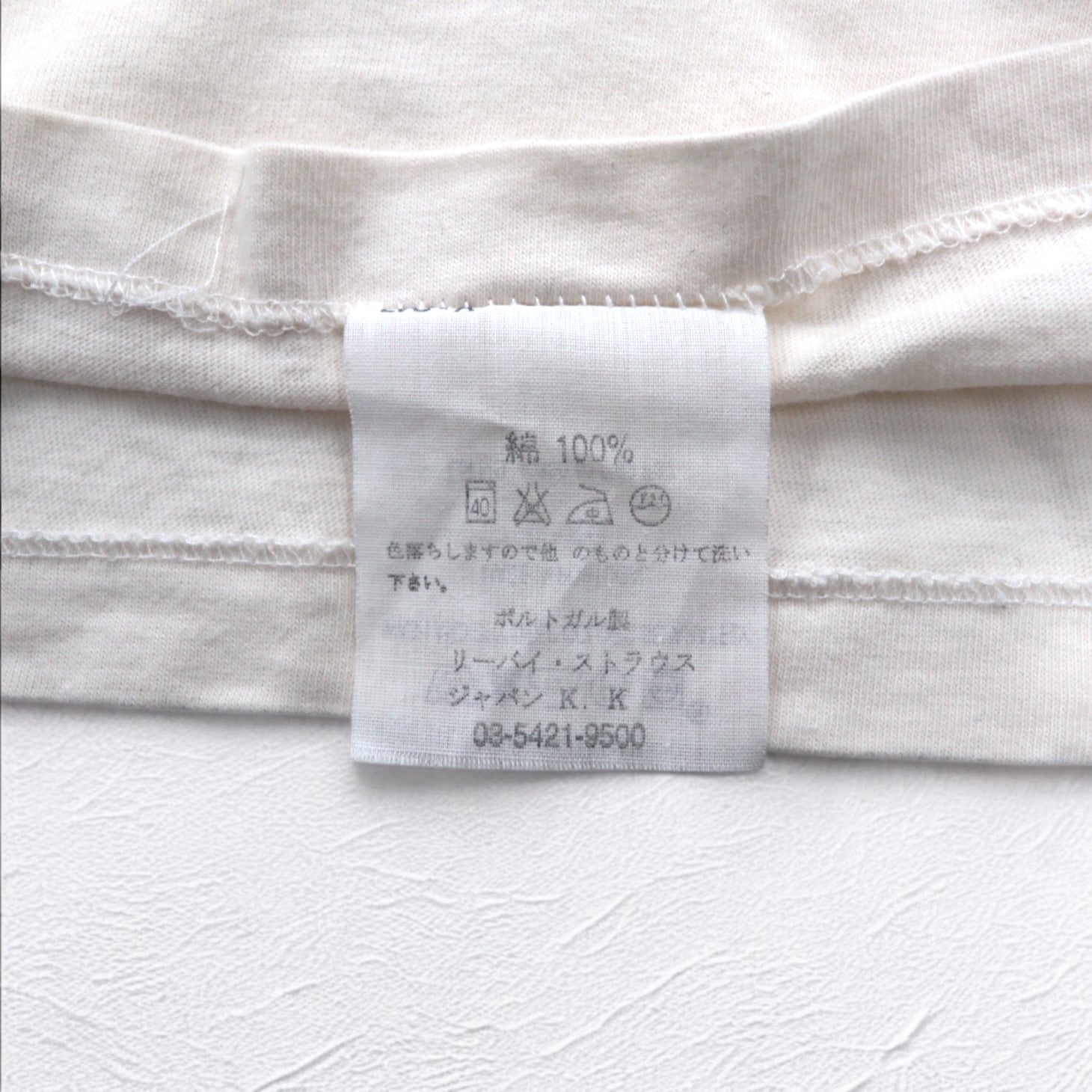 LEVI'S VINTAGE CLOTHING ( LVC ) Casuals 長袖ルーズフィットTシャツ M ホワイト ポルトガル製