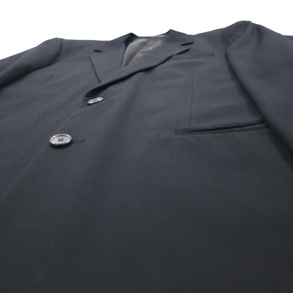 FENDI Completo da uomo 2 pezzi, giacca 2 bottoni e pantaloni, Made in Italy, taglia M, nero, lana vergine, pantaloni a gamba larga con pinces
