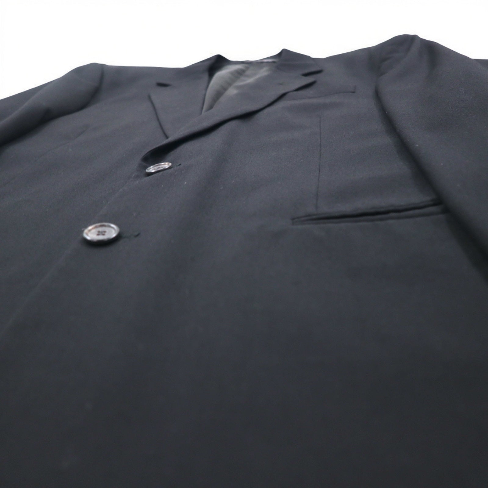 FENDI Completo da uomo 2 pezzi, giacca 2 bottoni e pantaloni, Made in Italy, taglia M, nero, lana vergine, pantaloni a gamba larga con pinces