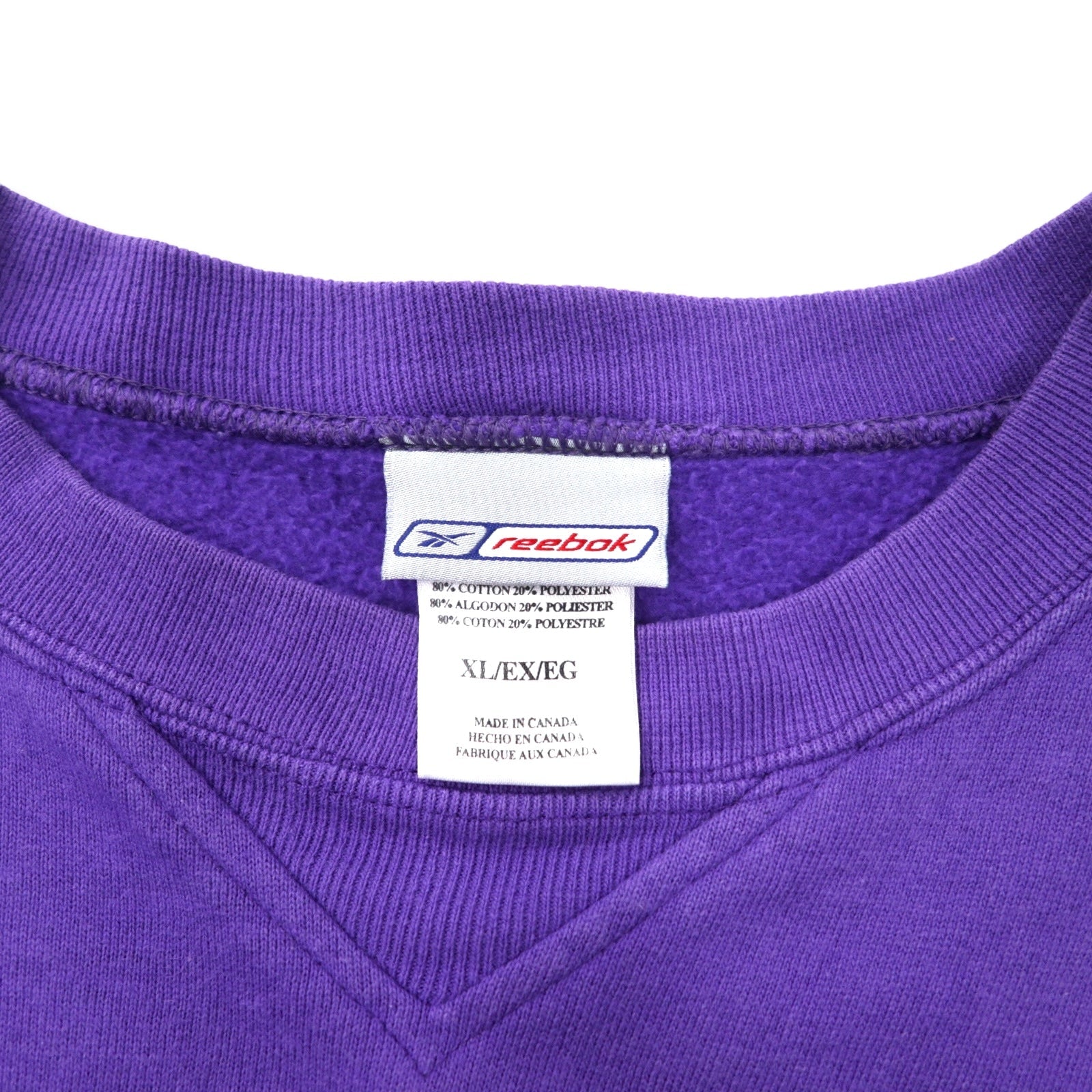reebok Canadese anni '90 NFL BALTIMORE RAVENS Ricamato Felpa XL Viola Cotone Scollo a V