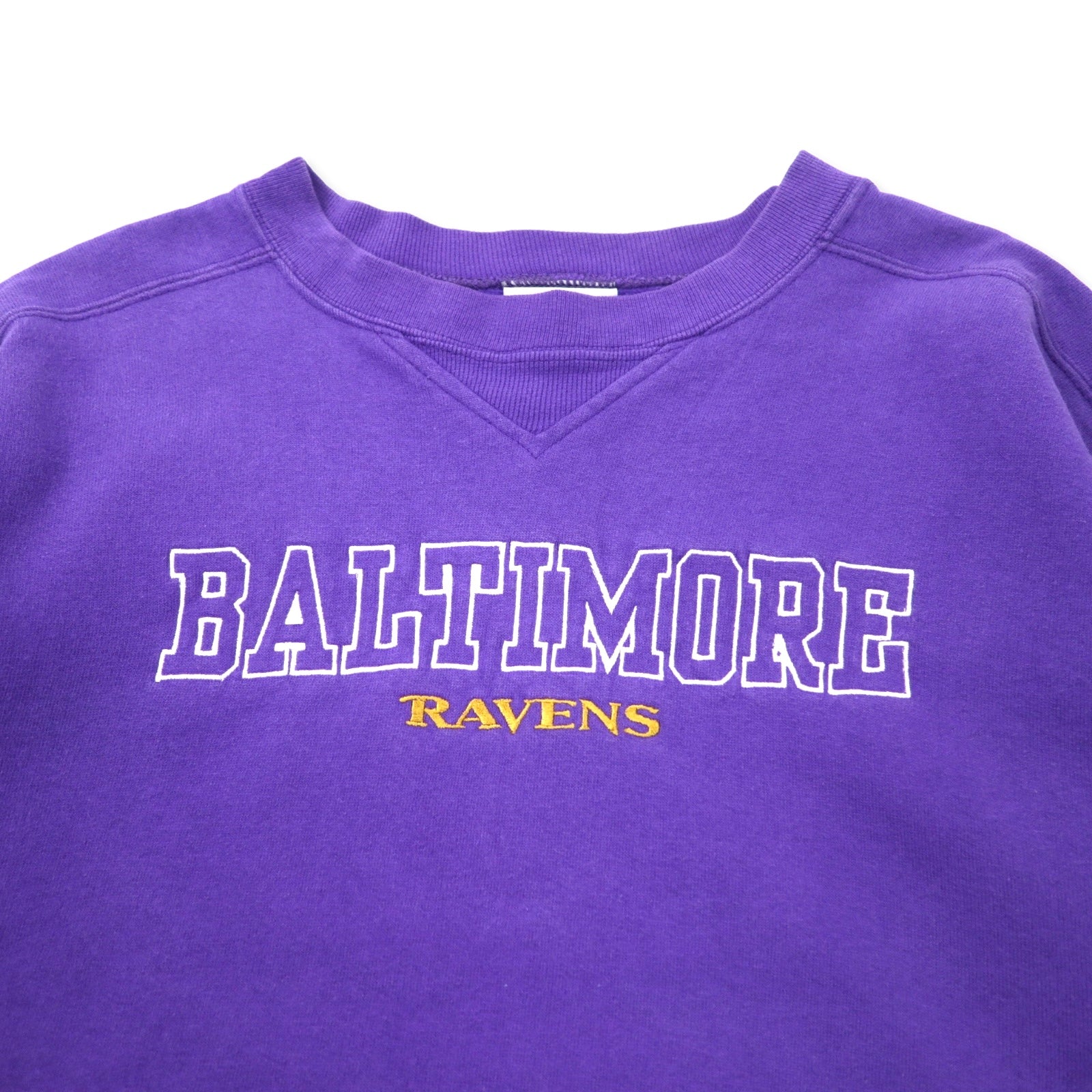reebok Canadese anni '90 NFL BALTIMORE RAVENS Ricamato Felpa XL Viola Cotone Scollo a V
