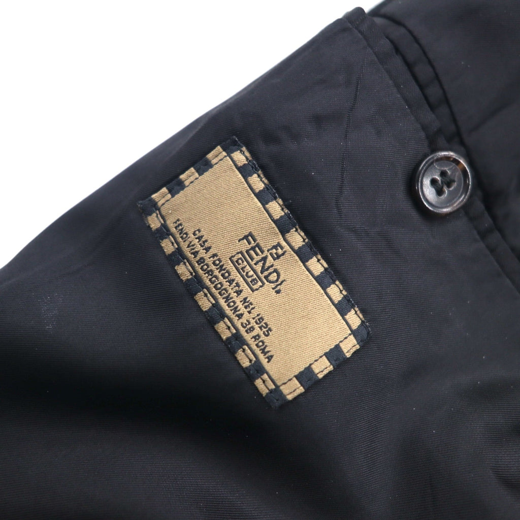 FENDI Completo da uomo 2 pezzi, giacca 2 bottoni e pantaloni, Made in Italy, taglia M, nero, lana vergine, pantaloni a gamba larga con pinces