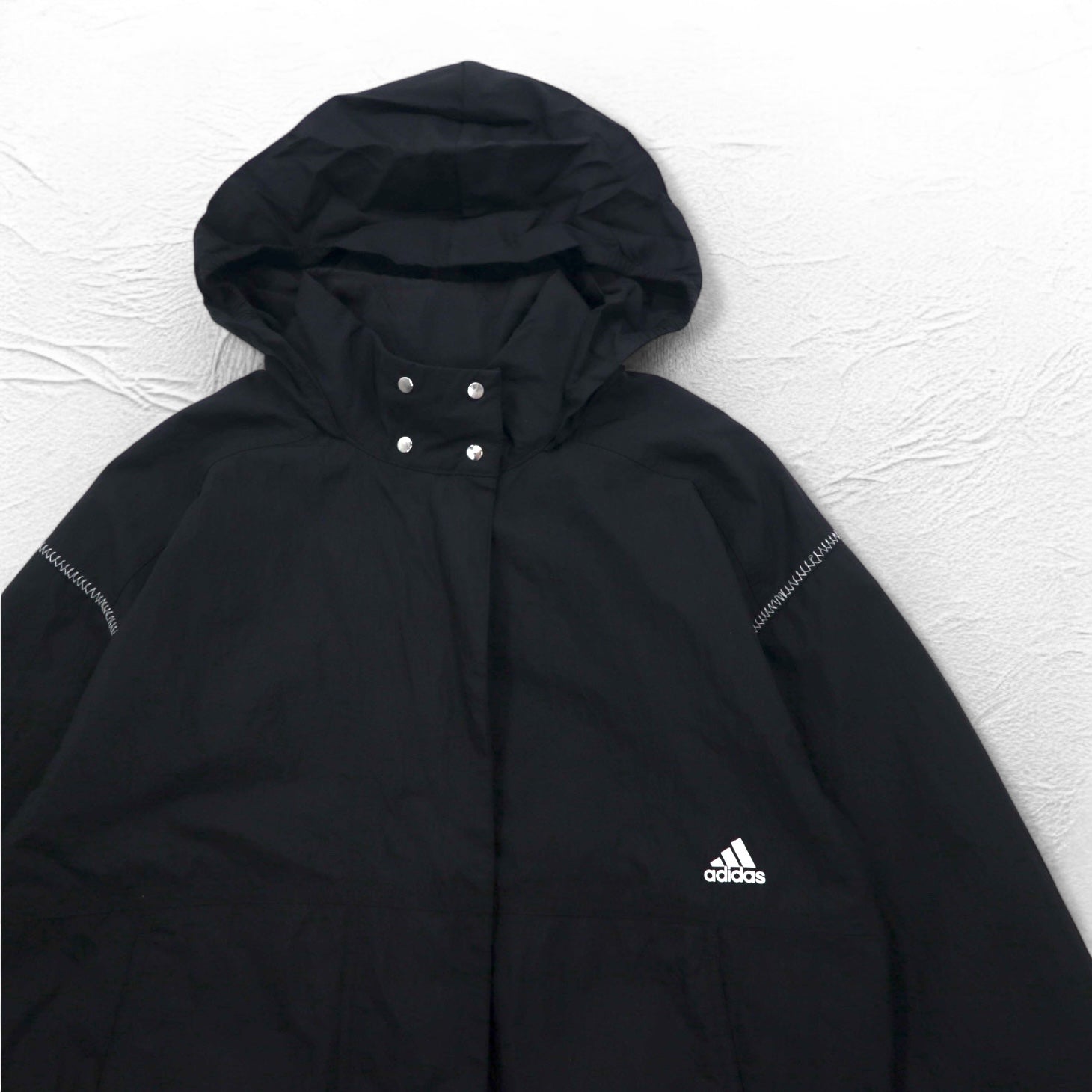 adidas Track Jacket in Nylon, Black, Size S, Drawstring, W S2S, Three Stripes, ED1529