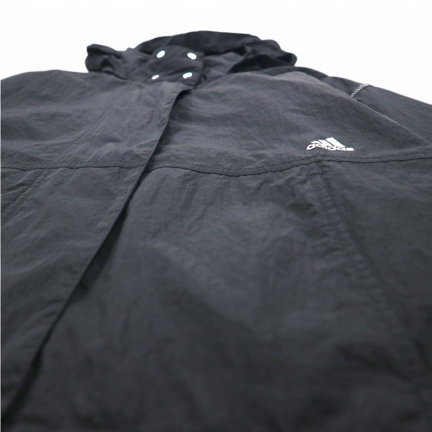 adidas Track Jacket in Nylon, Black, Size S, Drawstring, W S2S, Three Stripes, ED1529