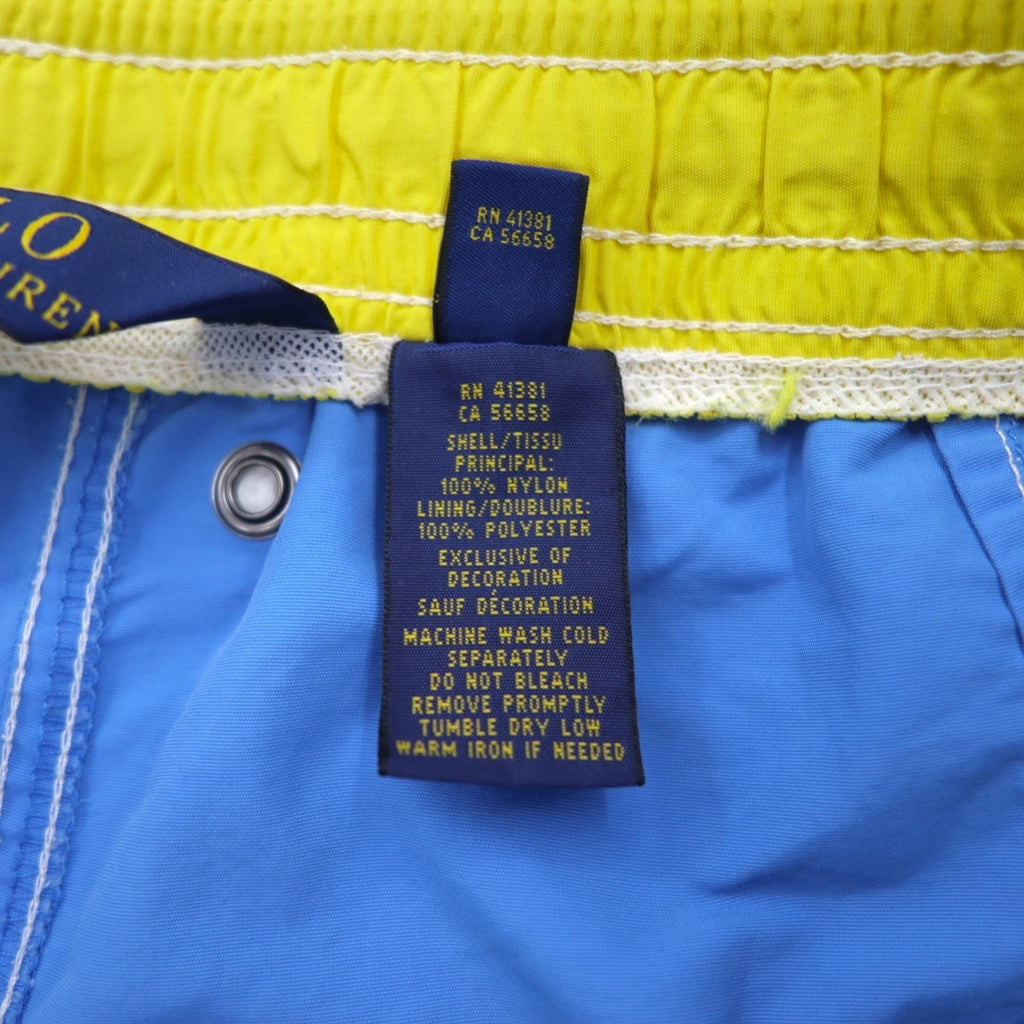 POLO RALPH LAUREN Pantaloncini da bagno anfibi, in nylon, taglia L, blu, con ricamo piccolo pony