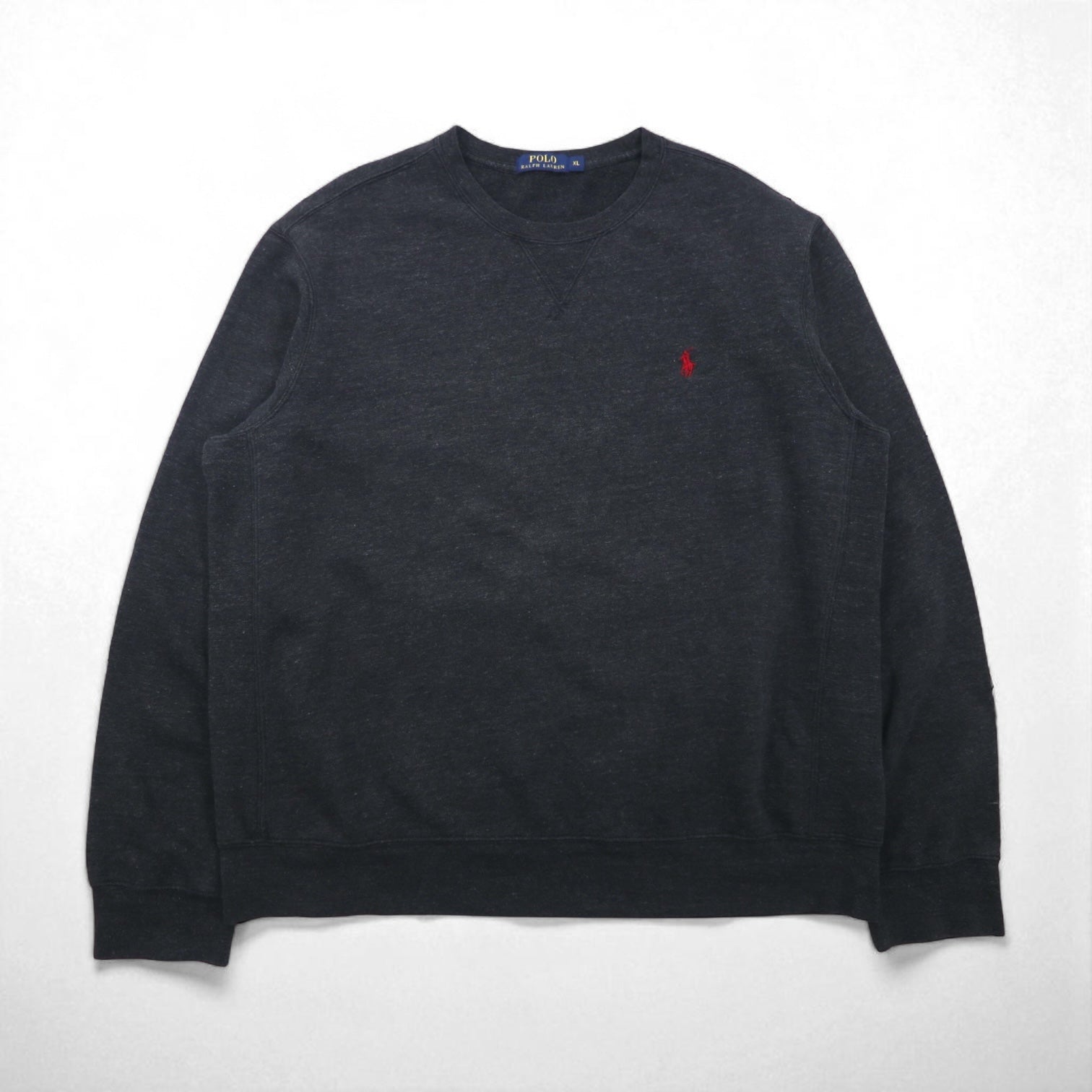 Polo Ralph Lauren 前V スウェット トレーナー XL グレー コットン スモールポニー刺繡