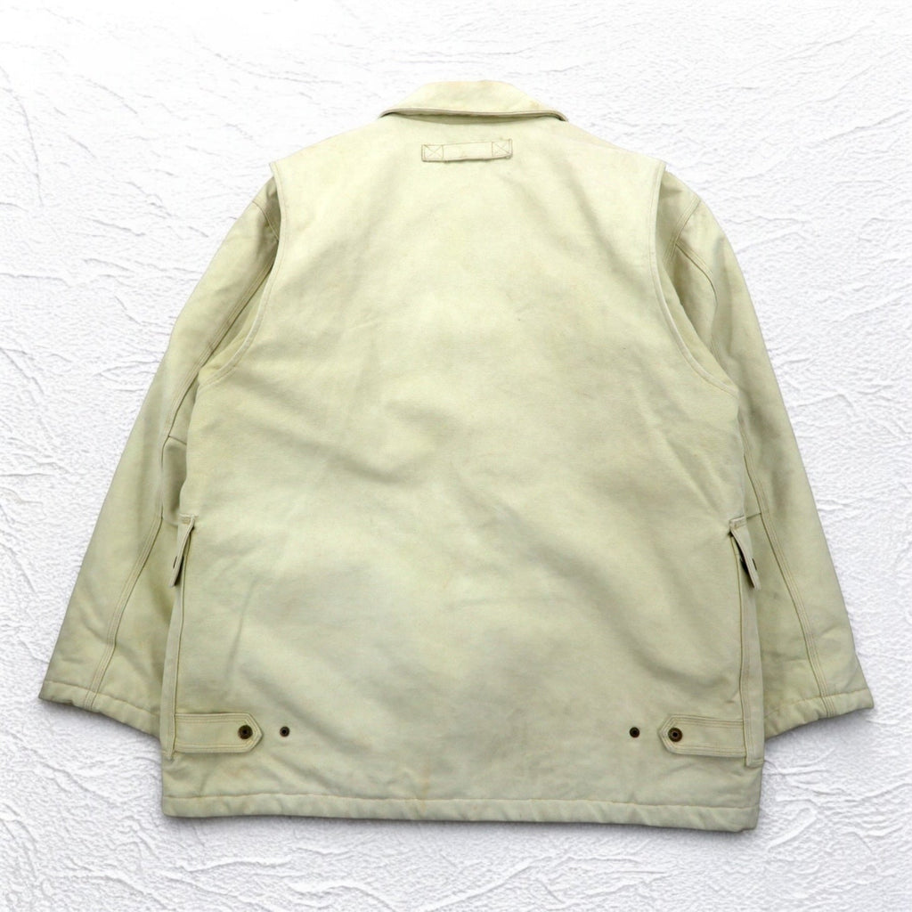 Schott ファイヤーマンジャケット ダック ワークジャケット カバーオール XL ベージュ 中綿 キルティングライナー