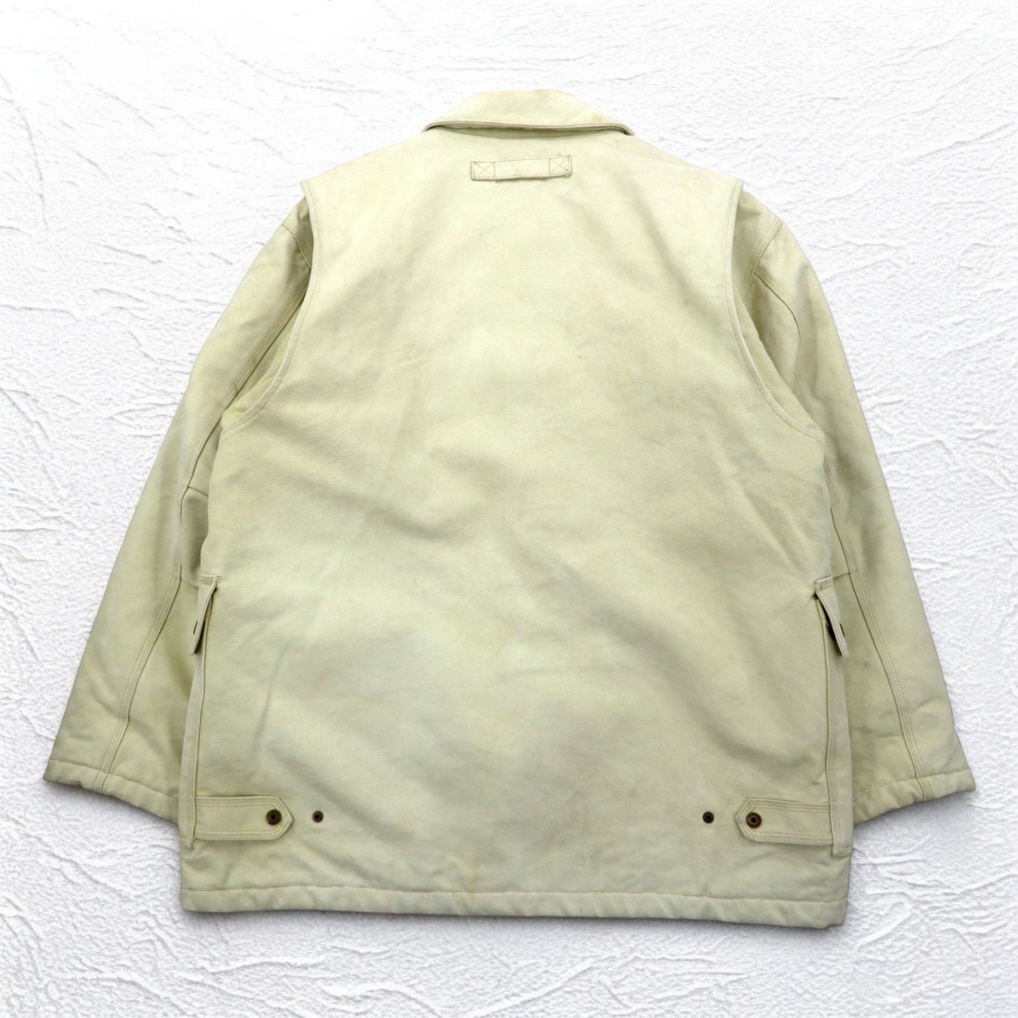 Schott Giacca da pompiere in tela di cotone, giacca da lavoro, overshirt, taglia XL, beige, imbottitura trapuntata