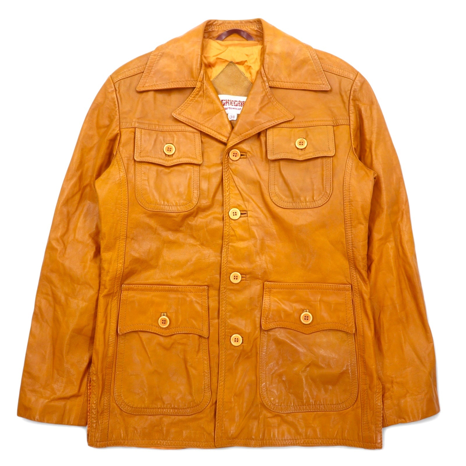 McGREGOR Sportswear Giacca Safari in Pelle anni '80 M Marrone Pelle Made in Uruguay