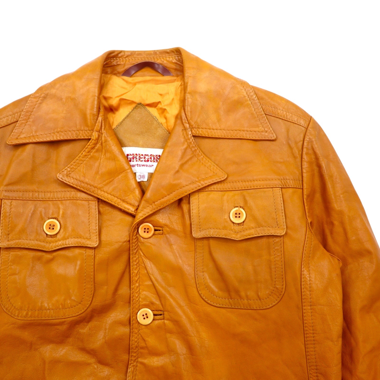 McGREGOR Sportswear Giacca Safari in Pelle anni '80 M Marrone Pelle Made in Uruguay