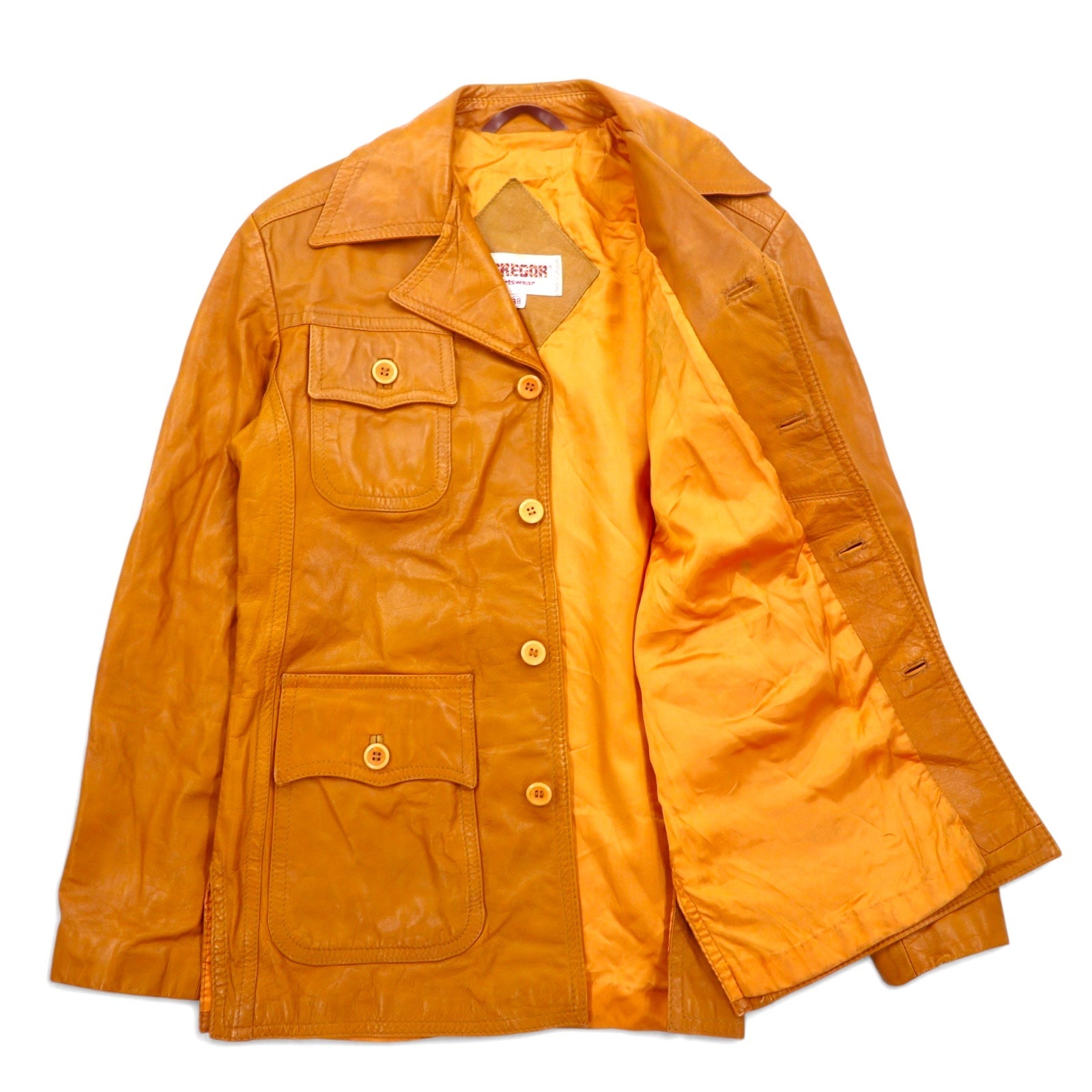 McGREGOR Sportswear Giacca Safari in Pelle anni '80 M Marrone Pelle Made in Uruguay