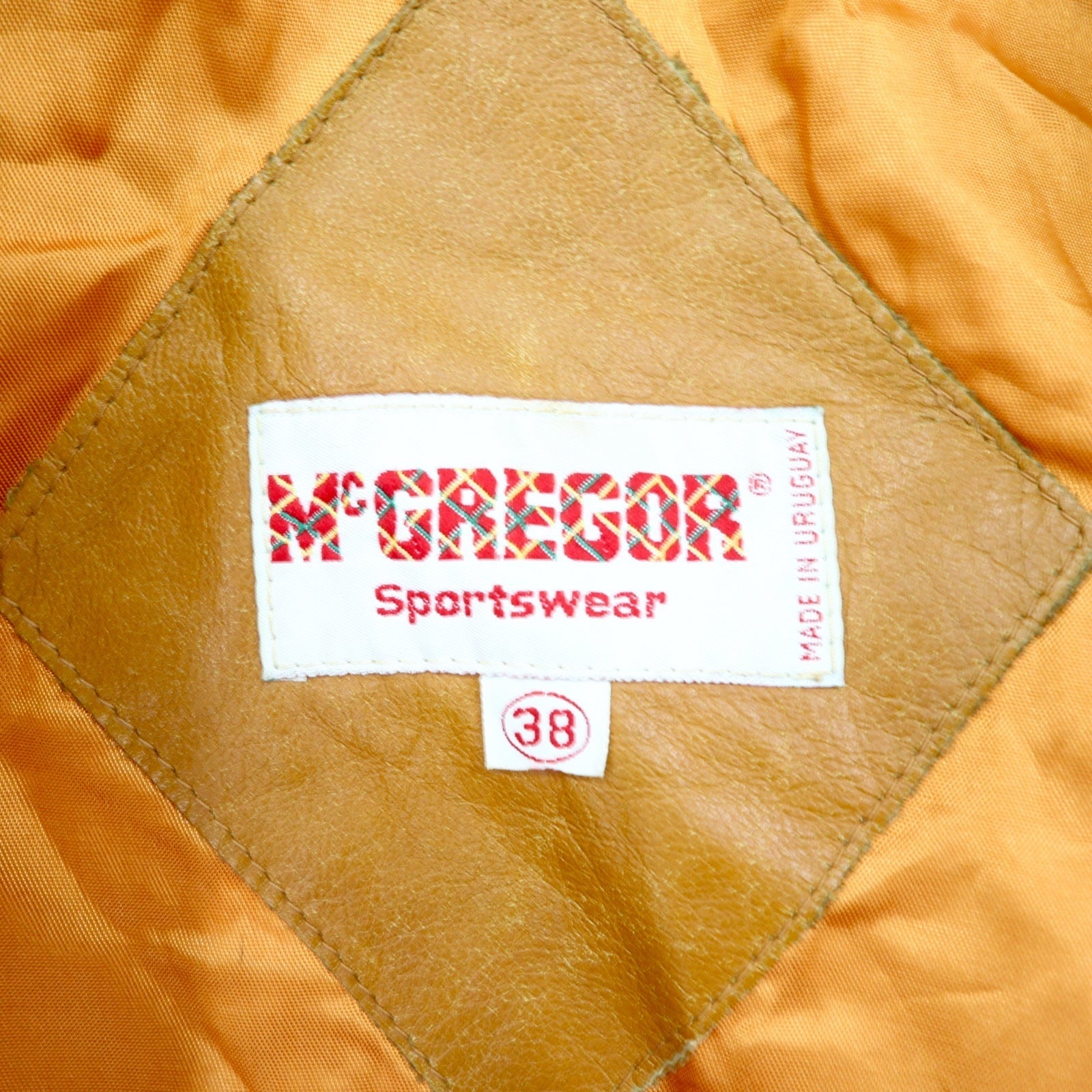 McGREGOR Sportswear Giacca Safari in Pelle anni '80 M Marrone Pelle Made in Uruguay