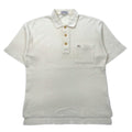 Polo Burberrys waffle M bianco cotone con logo a punto singolo vecchio fabbricazione giapponese