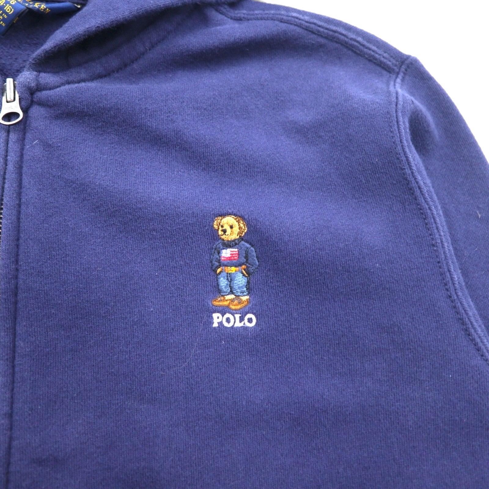POLO RALPH LAUREN Polo Bear felpa con zip intera L blu navy cotone